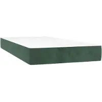 vidaXL Taschenfederkernmatratze Mittel Dunkelgrün 90x210x20 cm Samt
