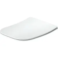 Duravit WC-Sitz Univavo, WC-Sitz eckig, Klobrille mit doppelter Absenkautomatik, Toilettendeckel Quick Release für einfache Montage, Klodeckel EU, Urea-Duroplast, Edelstahlscharniere, Weiß