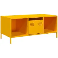 vidaXL Couchtisch Senfgelb 101,5x50x43,5 cm Kaltgewalzter Stahl