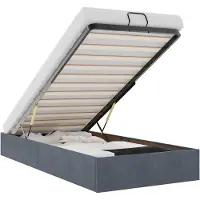 vidaXL Ottoman-Bett ohne Matratze Dunkelgrau 100x200 cm Samt