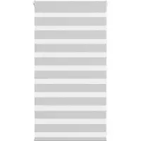 vidaXL Doppelrollo Hellgrau 80x100 cm Stoffbreite 75,9 cm Polyester
