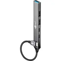 Goobay Slim 5-Port USB-Hub, USB-C auf USB-C/USB-A, 5 Gbit/s, 0.1 m