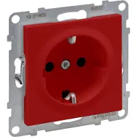 Legrand SEANO Schutzkontakt-Steckdose mit erhöhtem Berührungsschutz, Anschlussdose, Steckklemmen, 16A, 250V, Rot, 765122