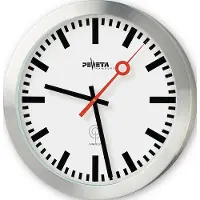 Peweta Funkwanduhr Bahnhof silber 30.0 cm Aluminium