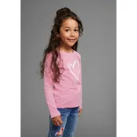Kangaroos Langarmshirt "für kleine Mädchen", Mädchen, Gr. 104/110, rosa, Jersey, Obermaterial: 100% Baumwolle, bedruckt, Basic, Rundhals, Shirts Langarmshirt, süßer Logo-Druck