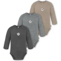 Normani 3er Pack Baby Merino Body Langarm „Auckland" - 9375