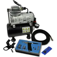 Wiltec Einsteiger Airbrush Kompressor Set AS186 Airbrushpistole DA116 Zubehör