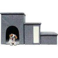 Intirilife Faltbare Hundetreppe mit Stauraum