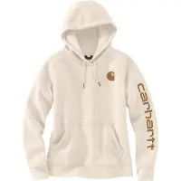 Carhartt Hoodie Logo-Ärmel Grafik-Sweatshirt Damen Malt/Brown-L
