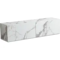 FineBuy Lowboard Hängend Marmor-Optik Weiß 120x30x30 cm TV-Schrank Fernsehtisch mit Klapptüren Modern Fernsehschrank Wand TV-Kommode Fernsehkommode