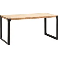 Wohnling Esszimmertisch 180x90x76 cm Akazie Massivholz Metall Esstisch Industrial Küchentisch mit Metallbeinen Holztisch Groß Speisetisch Esszimmer