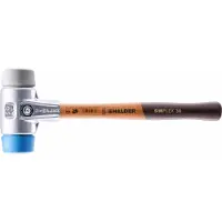 HALDER SIMPLEX Schonhammer Ø 30 mm TPE-soft blau / TPE-mid grau mit Aluminiumgehäuse