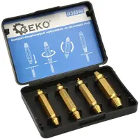 GEKO Reversibles Schraubenausdreher-Set 4-tlg. für gebrochene Schrauben – HSS TiN beschichtet, doppelte Anwendung, langlebig und effektiv.
