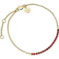 Rosefield JBTSG-J907 Damen-Armband Tennisarmband Siam Rot Goldfarben