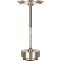 Clayre & Eef Tischlampe Ø 13x28 cm Silberfarbig Metall