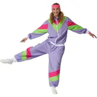 TecTake Retro-Trainingsanzug/80er-/90er-Jahre-Jogginganzug, in lila, Gr. S | Gr.: S
