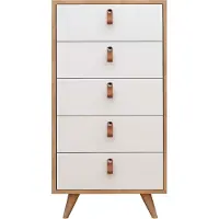 Skye Decor , Frenzu- FrenzuMDD, Eichenfarbig,,Weiß, Kommoden, 103x50x40 cm, 100% Melaminbeschichtete Partikelplatte