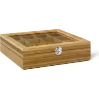 Bredemeijer 12 Compartments With Window Bamboo Natural Teebox