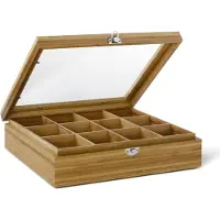 Bredemeijer Teebox Bamboo 12 Fächer Fenster Braun