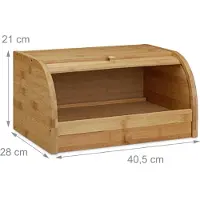 Merkloos Brotkasten mit Schiebedeckel - Tablett - 21 x 40,5 x 28 cm - Bambus