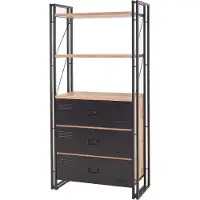 Kalune Design | Bücherregal Fem Naturel Spaanplaat 90x180x35 cm | NADUVI