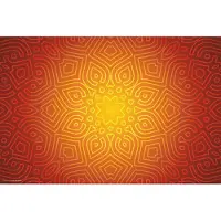 CoverYourDesk Schreibtischunterlage Mandala rot-gelb