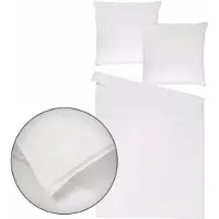 TRAUMSCHLAF Uni Single Jersey Bettwäsche Eschle 240x220 cm + 2x 80x80 cm white