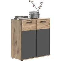 GuenstigEinrichten Mason Sideboard 2 Türen Eiche Nachbildung.
