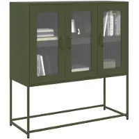 vidaXL Sideboard Olivgrün 100,5x39x107 cm Kaltgewalzter Stahl