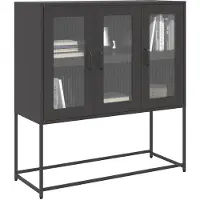 vidaXL Sideboard Schwarz 100,5x39x107 cm Kaltgewalzter Stahl