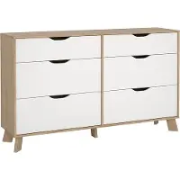 Ebuy24 Ikast Kommode 6 Schubladen Eichen-Nachbildung, weiß.