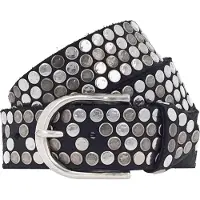 B.belt Gürtel - 35mm Leder- Nietengürtel Q. 6483 - Gr. 90 - in Schwarz - für Damen