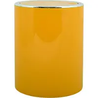 MSV Bad Serie "ASPEN" Design Kosmetikeimer Bad Treteimer Schwingdeckeleimer Abfallbehälter mit Schwingdeckel 6 Liter (ØxH): ca. 18,5 x 26 cm Pastell Gelb
