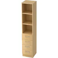 Hjh OFFICE PRO SIGNA G 7600 RE - Ahorn 5 OH Schrank mit 4 Schüben Relinggriff Kunststoff