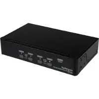 StarTech.com 4 Port DisplayPort USB KVM Switch mit Audio - DisplayPort Desktop KVM Umschalter mit USB Hub - 4xUSB Buchse 4xDP Buchse - KVM-/Audio-/USB-Switch - 4 Anschlüsse