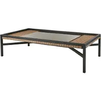 Brafab Gartencouchtisch Shell, aus Rattan und Aluminium, modern, natur und schwarz, 150x80 cm