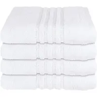 Schiesser Handtuchset Milano | Einfarbig | 4-teilig | 100% Baumwolle | Weich & Saugstark | 50x100 cm | Weiß