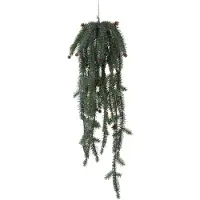 Creativ Deco Winterliche Kunstpflanze "Weihnachtsdeko", grün, H:85cm, Kunststoff, Kunstpflanzen, Winterliche Kunstpflanze, Hängezweige mit Zapfen