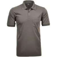 Ragman Herren Poloshirt - Oberteil, Softknit-Polo, Baumwollmischung, Brusttasche, Knopfleiste, kurz, einfarbig Braun 8XL