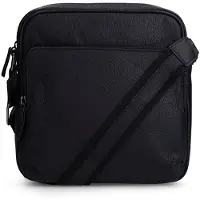 Manfield Schwarze Schultertasche aus Leder | Größe Onesize