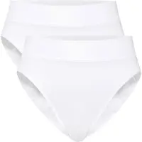 Calida Slip "Slip Elastic High Waist 2er Pack", Damen, Gr. 48-50, weiß, Obermaterial: 94% Baumwolle CO. 6% Elasthan EL., Unterhosen Slip