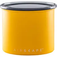 Airscape Edelstahl-Aromabehälter Klein, Kaffeedose, Aufbewahrungdose, Edelstahl, Gelb Matt, AS2504
