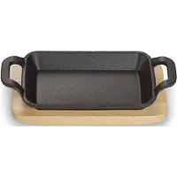 Echtwerk Auflaufform, Gusseisen, (1 St.), Mini-Auflaufform mit Servierbrett. Für Backöfen, Grill, BBQ