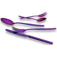 Echtwerk Tafelbesteck Positano Purple Edition 30-teilig 6 Personen Edelstahl 18/10 mattiert