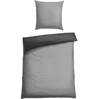 Schiesser Bettwäscheset Silva | Strickoptik | Renforcé | 2-teilig | 100% Baumwolle | Angenehm weich & glatt | YKK-Reißverschluss | 135x200 cm + 80x80 cm | Grau