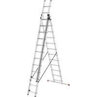 Hailo Vielzweckleiter "HobbyStep combi", (Set), Aluminium Kombileiter 3-teilig 3x12 Sprossen
