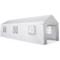 Sweeek - Partyzelt Empfangszelt 3x9m Tür + Reißverschluss 27m² - Weiß