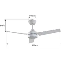 LINDBY LED-Deckenventilator Aerallo, weiß, CCT, leise Aerallo, weiß / opal, für Wohn- / Esszimmer, Metall, Modern