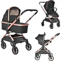 Lorelli Reya Black 3-in-1 Kinderwagen inkl. Autositz