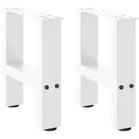 vidaXL Couchtischbeine Weiß 2 Stk. 40x(30-31) cm Stahl
